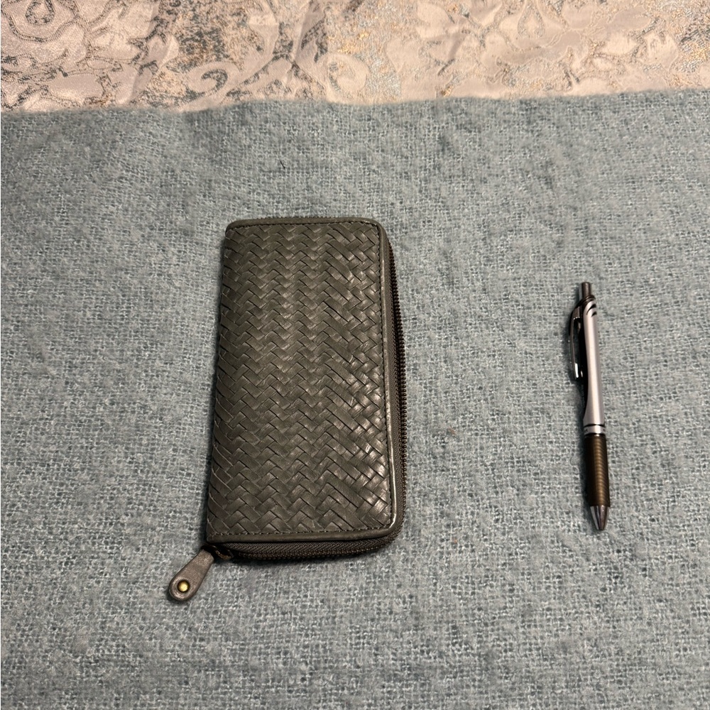 Blue leather wallet